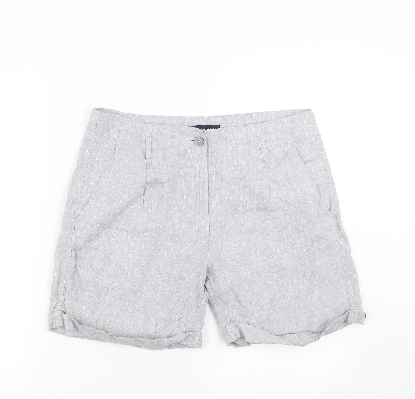 Marks and Spencer Womens Blue Geometric  Chino Shorts Size 12