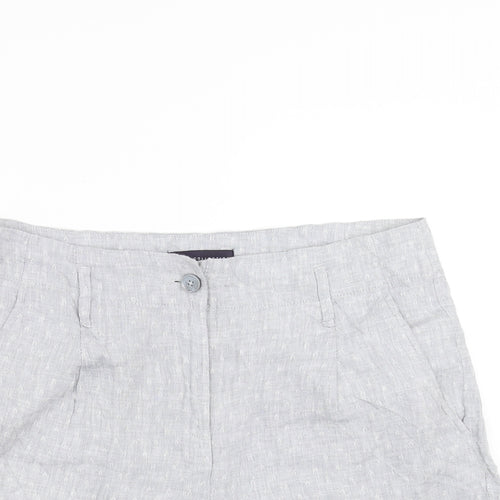 Marks and Spencer Womens Blue Geometric  Chino Shorts Size 12