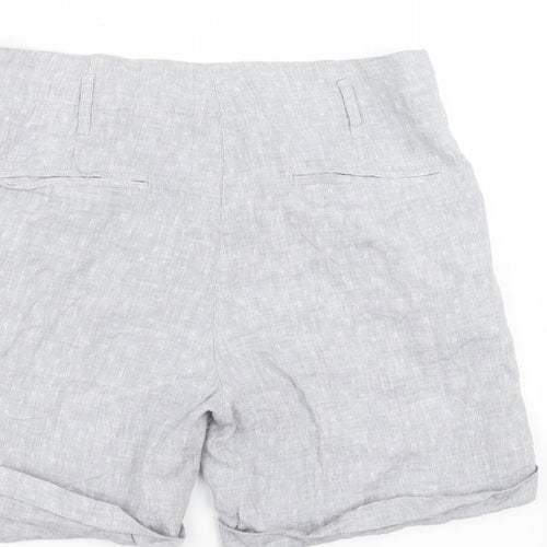 Marks and Spencer Womens Blue Geometric  Chino Shorts Size 12