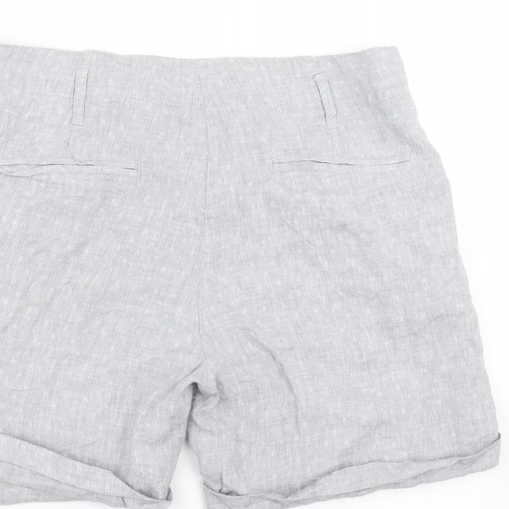 Marks and Spencer Womens Blue Geometric  Chino Shorts Size 12