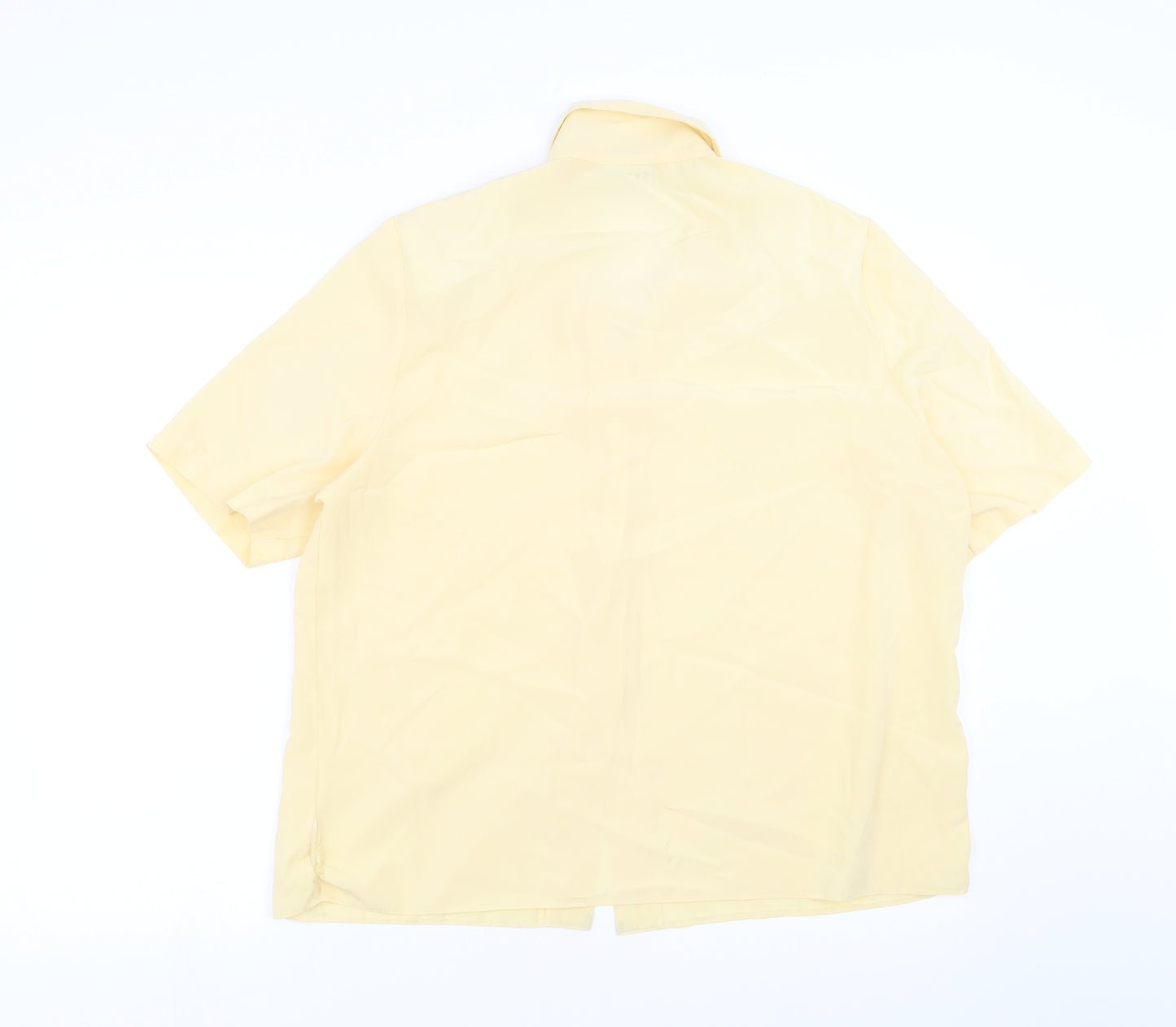 Design essentials Womens Yellow   Basic Blouse Size 16  - Embroidered detail