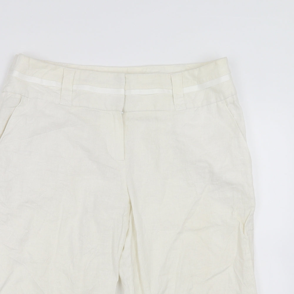 Marks and Spencer Womens White   Cropped Trousers Size 14