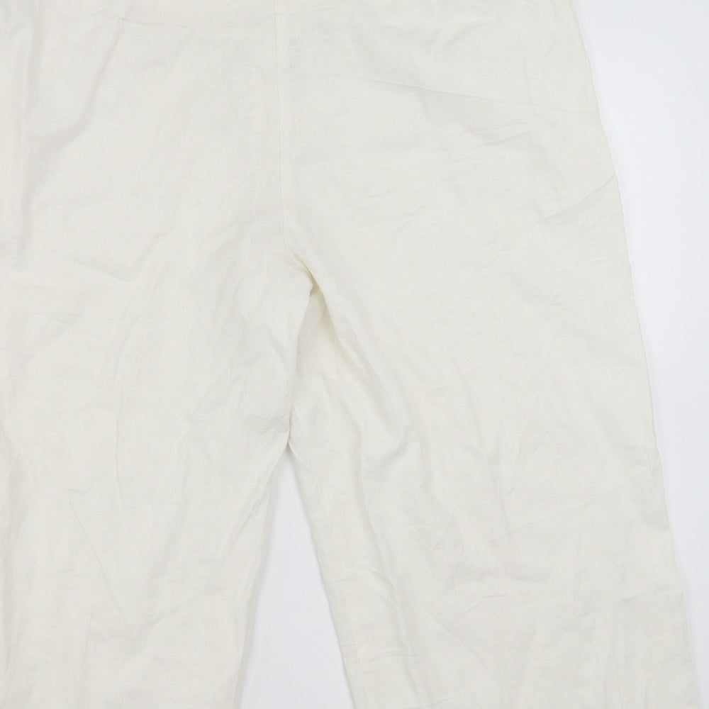 Marks and Spencer Womens White   Cropped Trousers Size 14