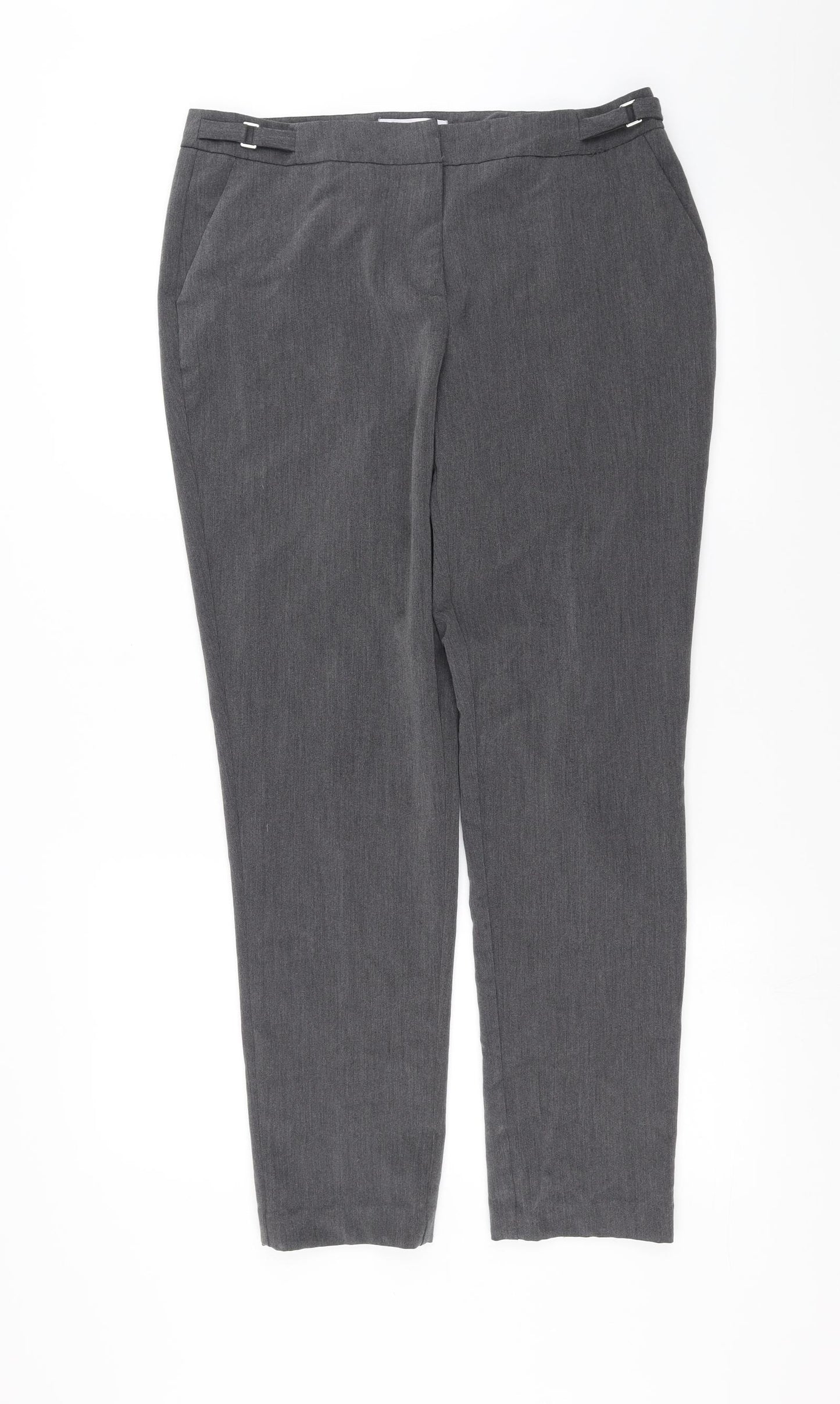 ANNE WEYBURN Womens Grey   Trousers  Size 14 L29 in