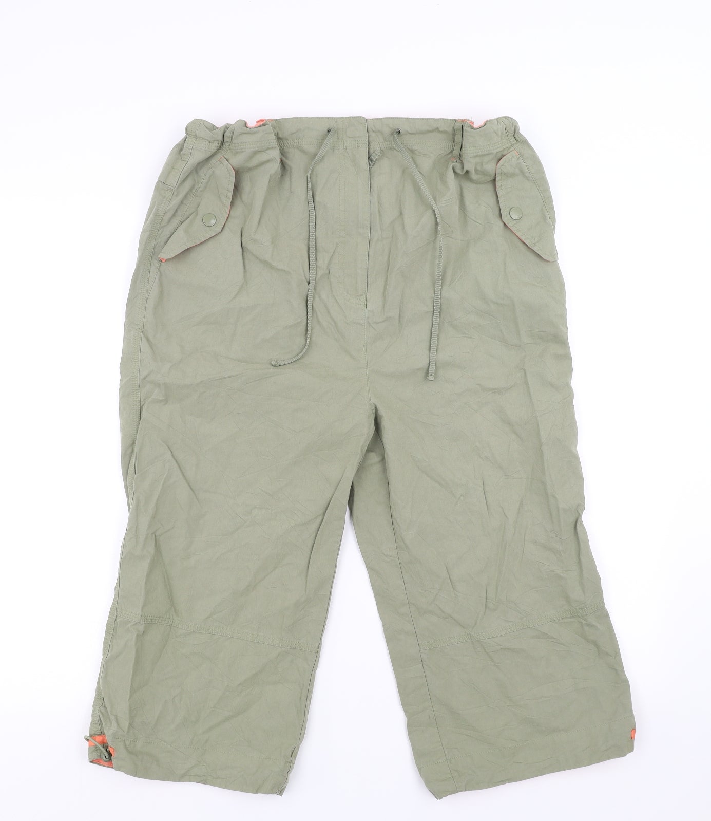 NEXT Womens Green   Cropped Trousers Size 12 L20 in