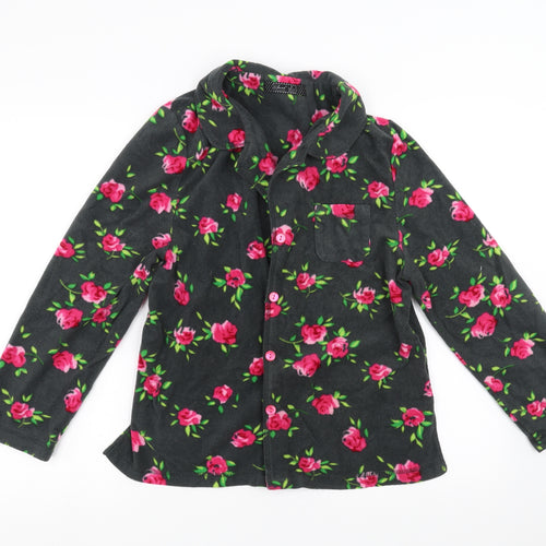 Secret Obsessions Womens Grey Floral Fleece Top Pyjama Top Size M