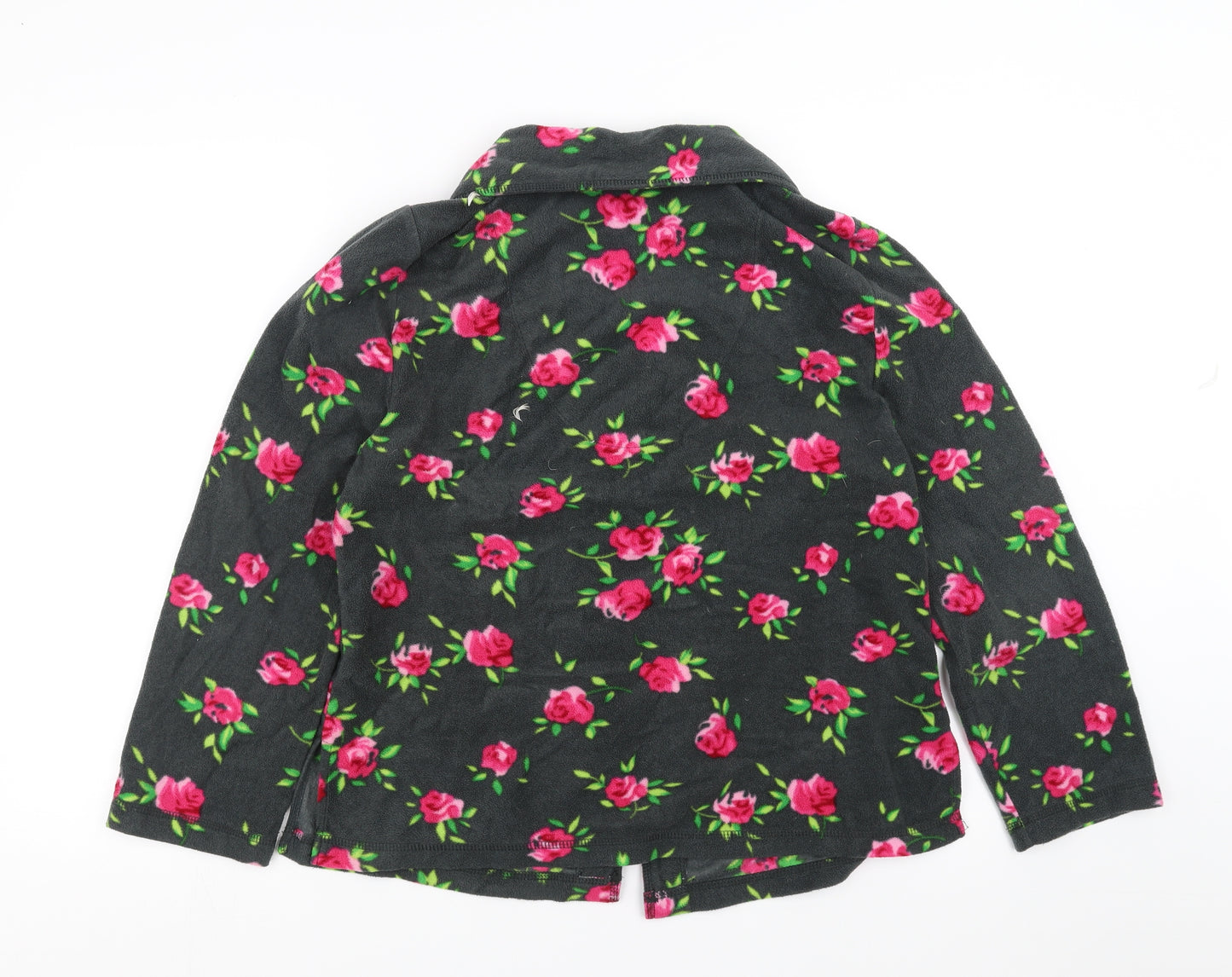 Secret Obsessions Womens Grey Floral Fleece Top Pyjama Top Size M