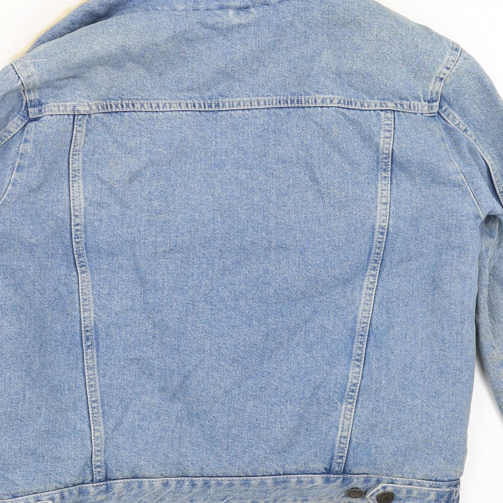 Topshop Womens Blue  Denim Jacket  Size 12  - fleece lined