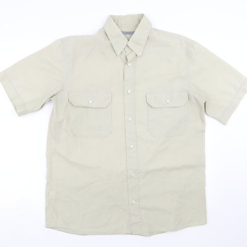 Marks and Spencer Mens Green    Button-Up Size S
