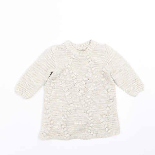 Matalan Girls Beige   Jumper Dress  Size 3-6 Months