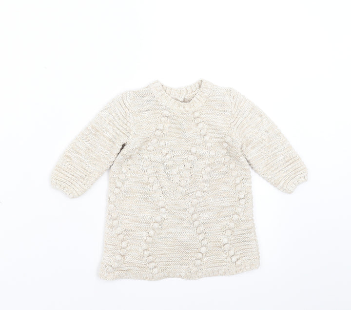 Matalan Girls Beige   Jumper Dress  Size 3-6 Months