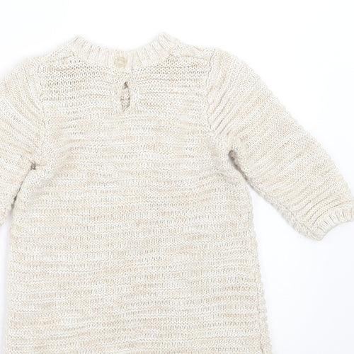Matalan Girls Beige   Jumper Dress  Size 3-6 Months