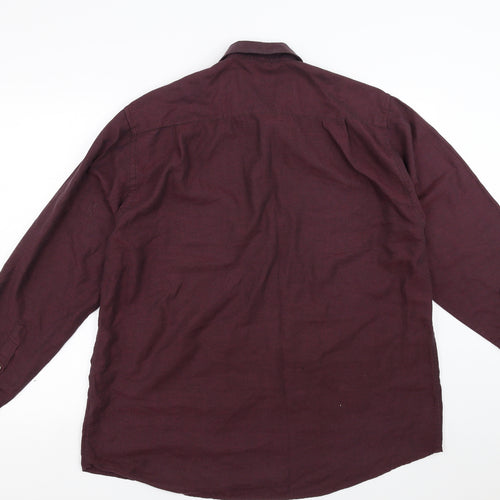 Berkertex Mens Purple    Button-Up Size 16.5