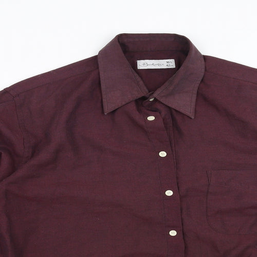 Berkertex Mens Purple    Button-Up Size 16.5
