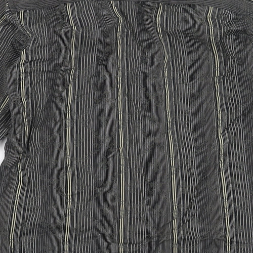 Brocade Mens Black Striped   Button-Up Size S