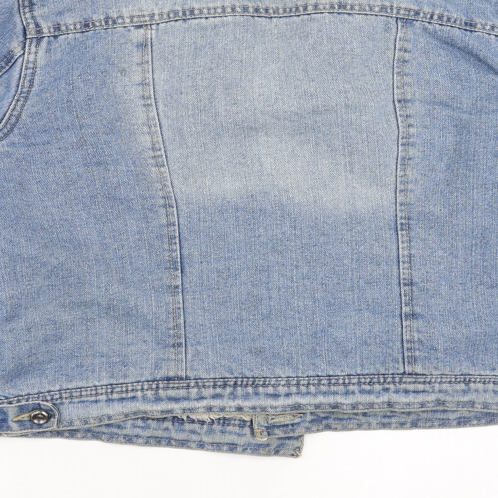 ci soho Womens Blue  Denim Jacket  Size L  - fleece lined