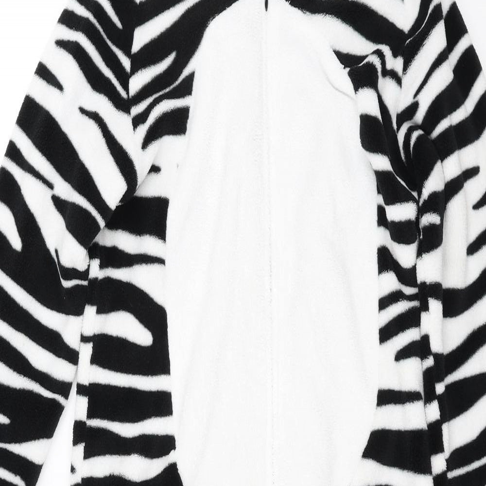 Marks and Spencer Girls Black Animal Print Fleece  One Piece Size 13-14 Years  - onesie