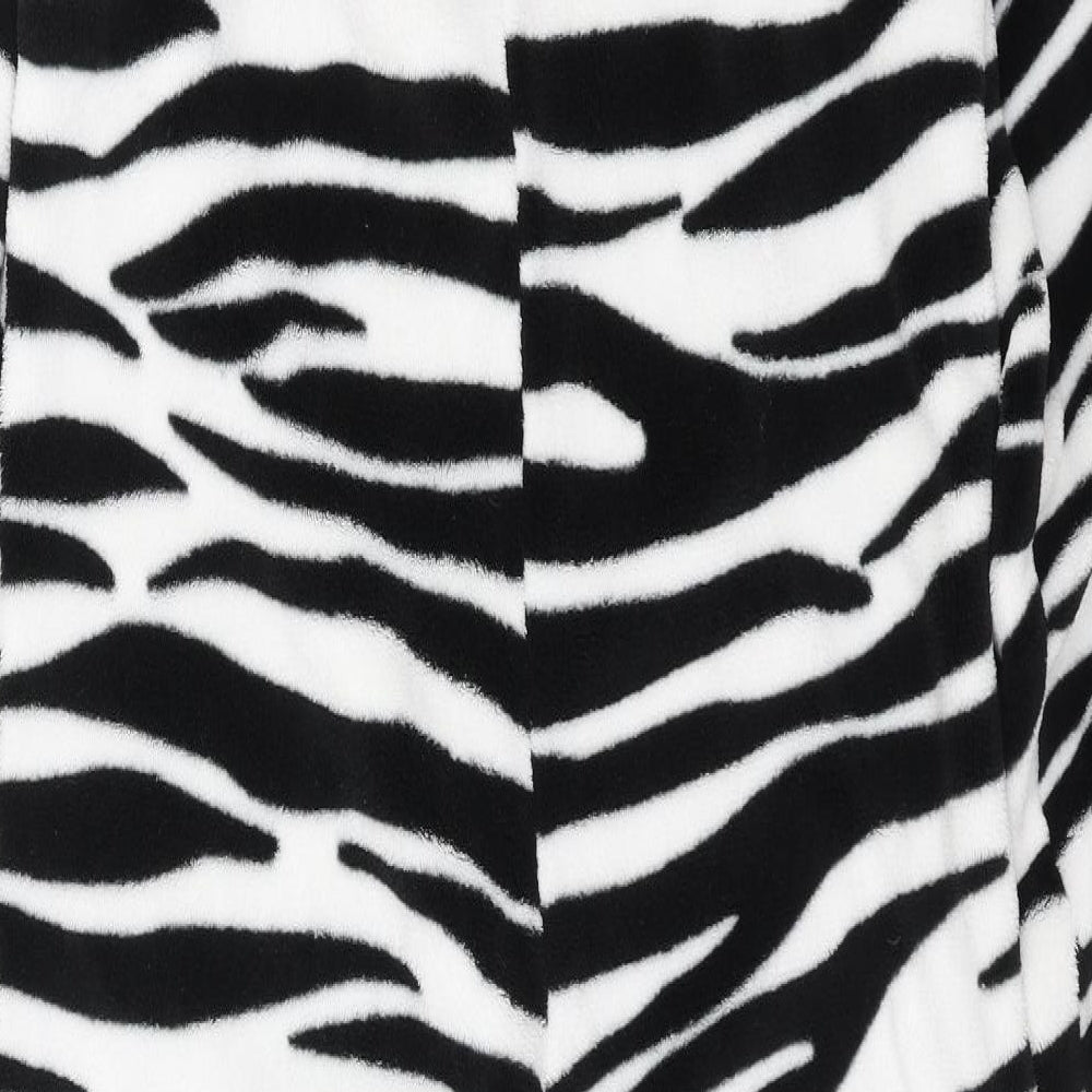 Marks and Spencer Girls Black Animal Print Fleece  One Piece Size 13-14 Years  - onesie