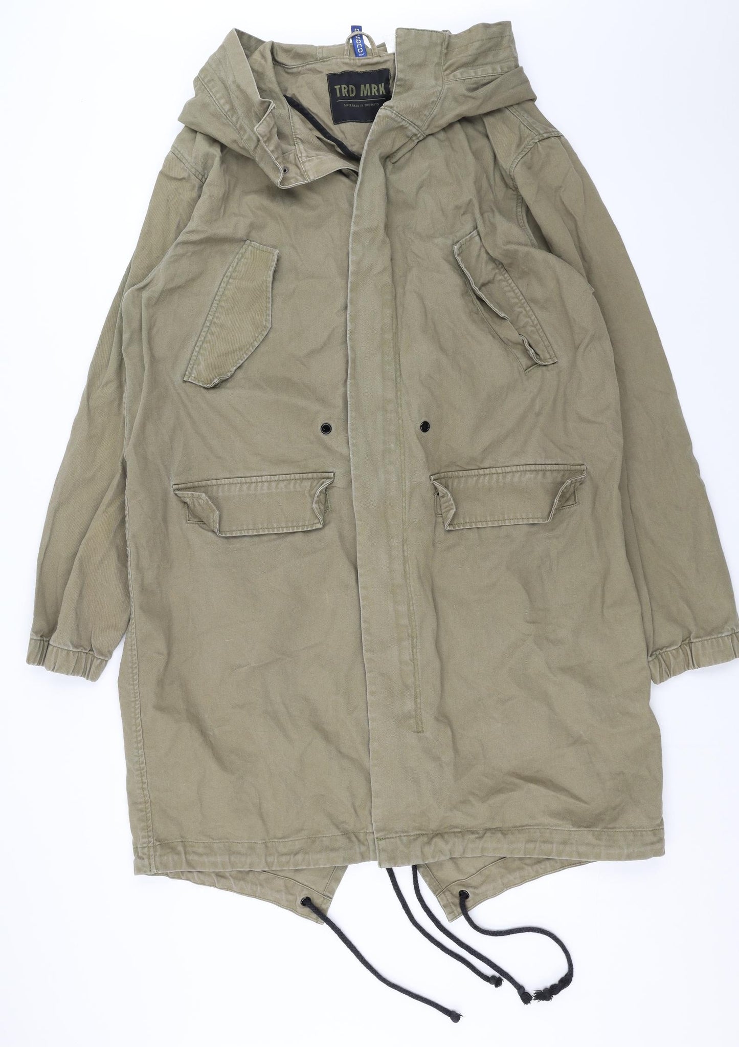 Divided Mens Green  Denim Parka Coat Size L