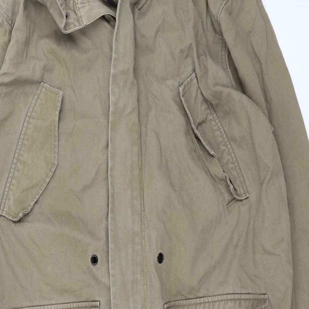 Divided Mens Green  Denim Parka Coat Size L