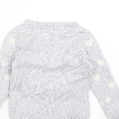 Primark Girls Purple   Pullover Jumper Size 3-4 Years  - snowman