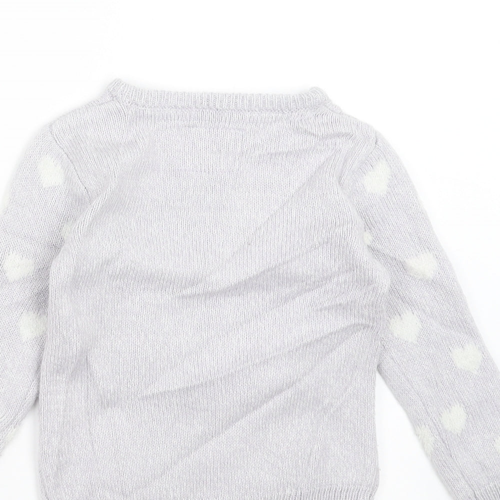 Primark Girls Purple   Pullover Jumper Size 3-4 Years  - snowman