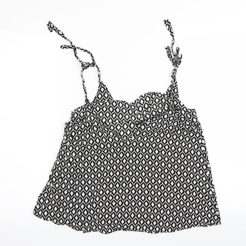 H&M Womens Black Geometric  Camisole Tank Size 8