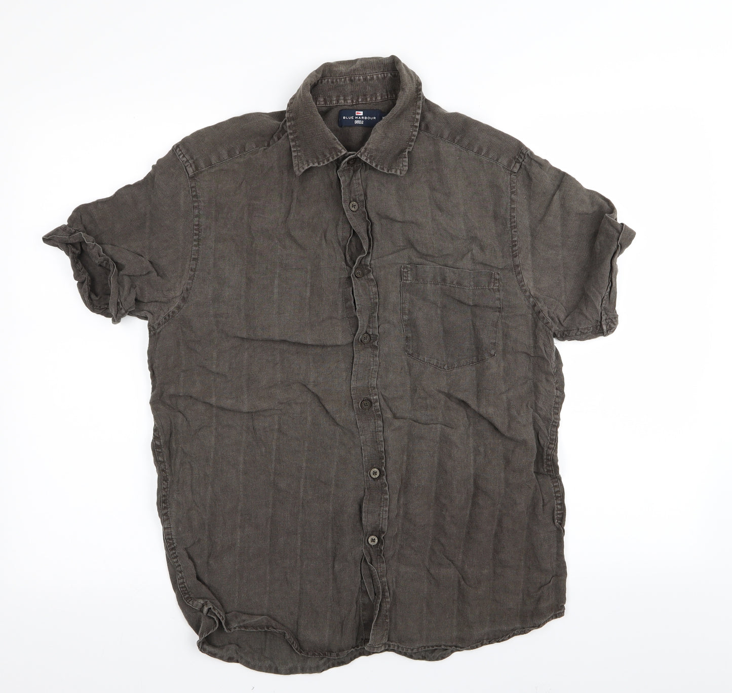 Blue Harbour Mens Brown    Button-Up Size M