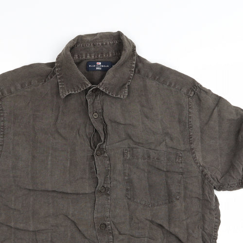 Blue Harbour Mens Brown    Button-Up Size M