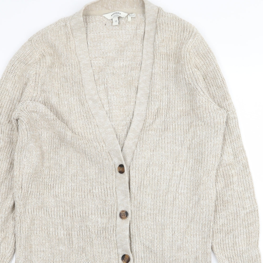 Fat Face Womens Beige   Cardigan Jumper Size 10