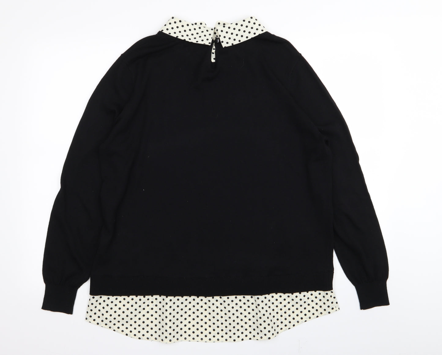 M&Co Womens Black Polka Dot  Pullover Jumper Size 18  - shirt/jumper