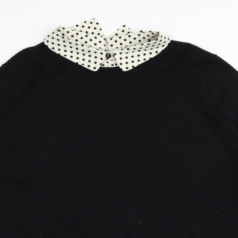 M&Co Womens Black Polka Dot  Pullover Jumper Size 18  - shirt/jumper