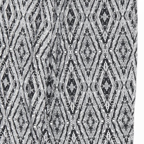 New Look Womens Black Geometric  Trousers  Size 12 L25 in