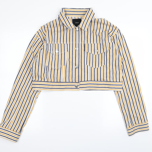 FOREVER 21 Womens Multicoloured Striped  Jacket  Size L  - denim jacket