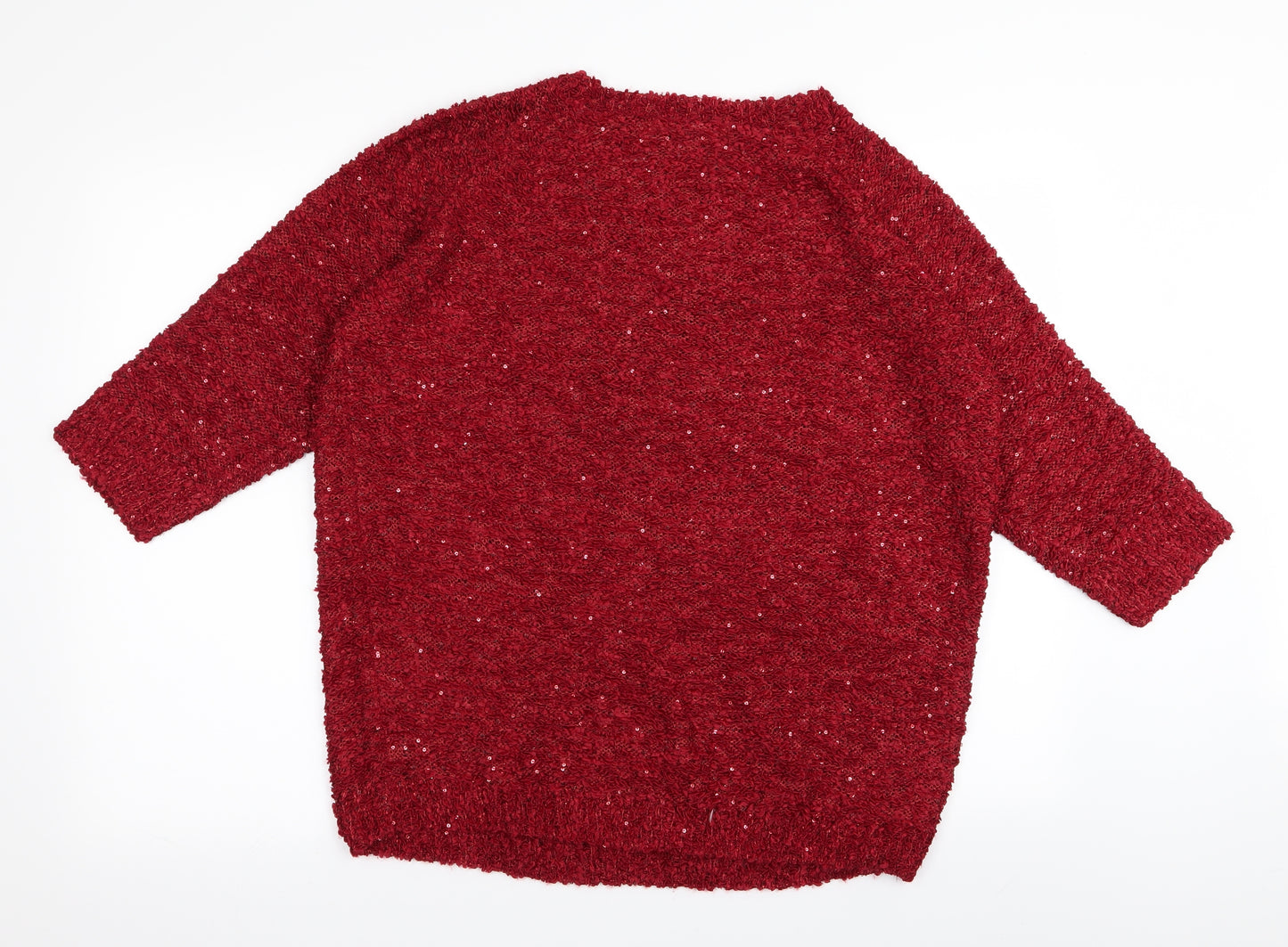 isle Womens Red   Pullover Jumper Size 18  - Sequins all over