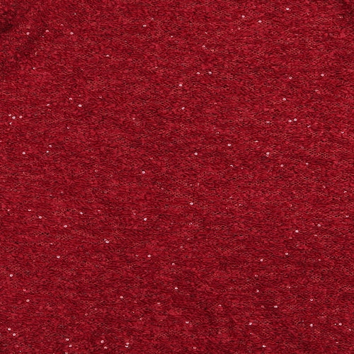 isle Womens Red   Pullover Jumper Size 18  - Sequins all over