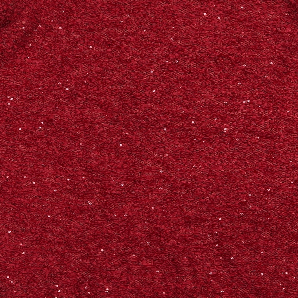 isle Womens Red   Pullover Jumper Size 18  - Sequins all over