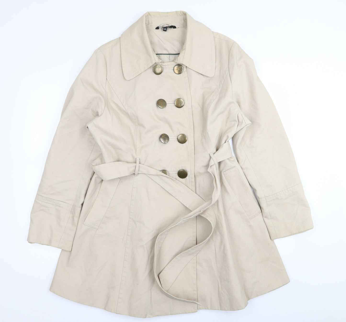 dunnes Womens Beige   Overcoat Coat Size 20