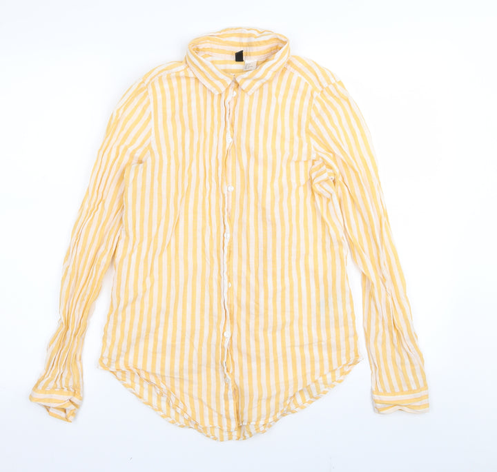 Divided by H&M Womens Multicoloured Striped  Basic Button-Up Size 4