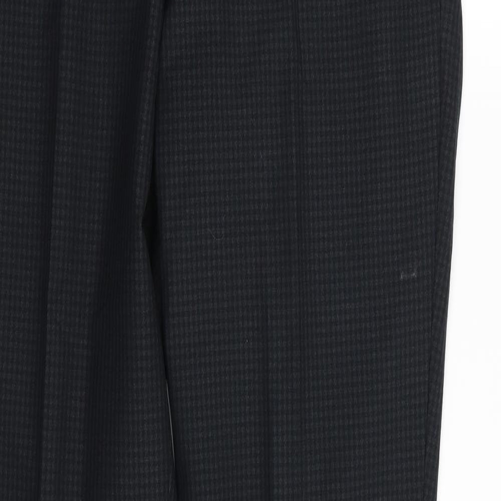 NEXT Mens Black Check  Trousers  Size 30 in L31 in