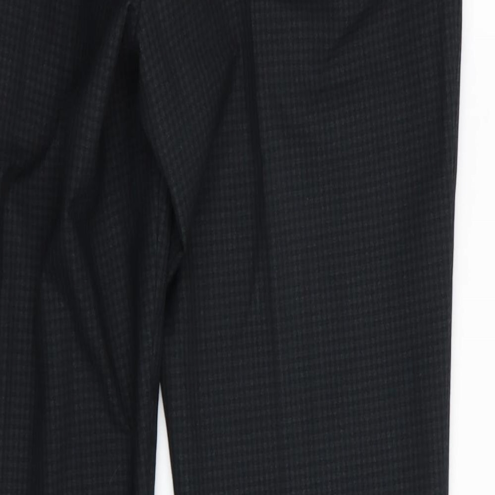 NEXT Mens Black Check  Trousers  Size 30 in L31 in