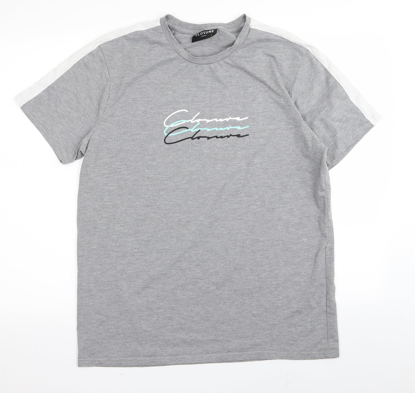 Closure London Mens Grey    T-Shirt Size L