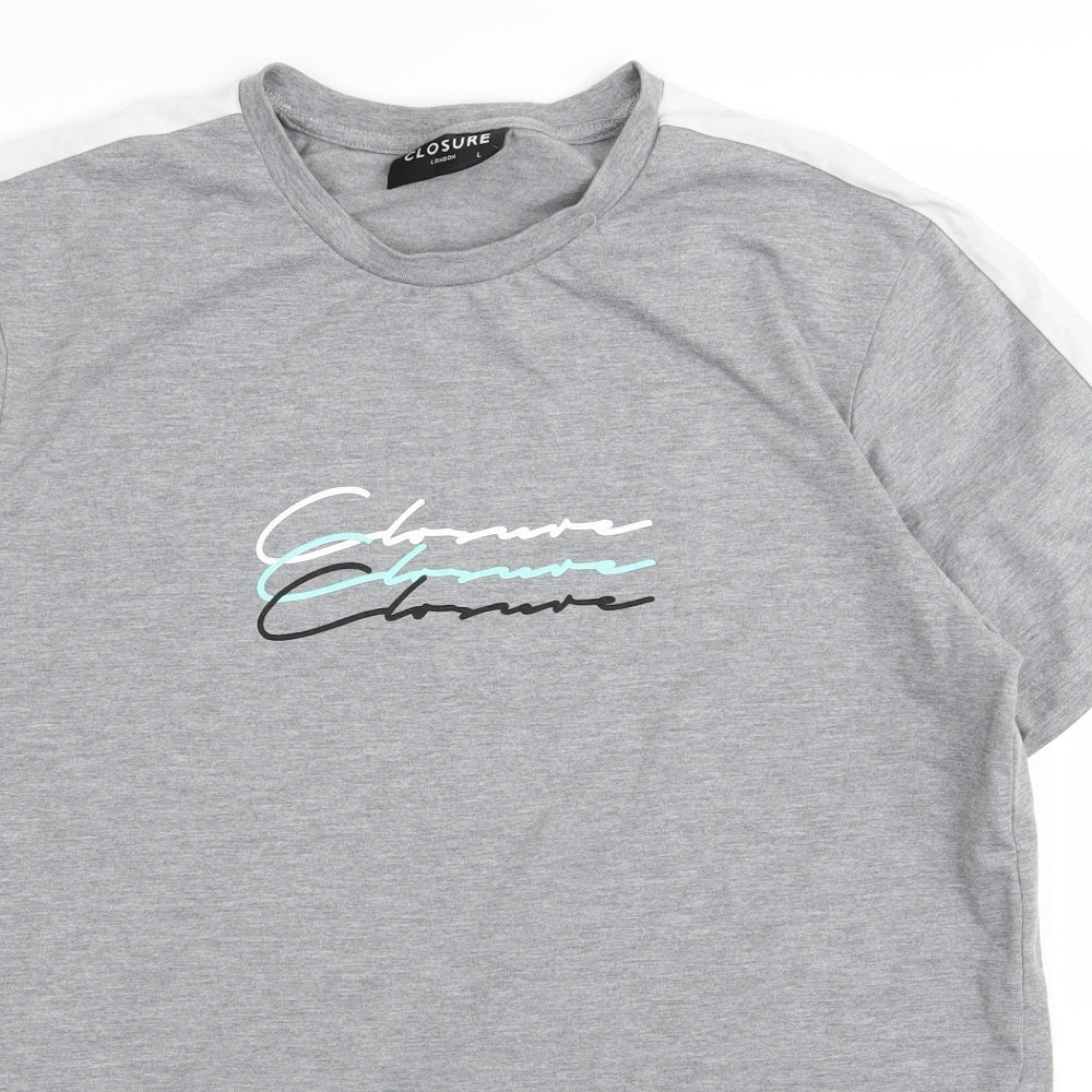 Closure London Mens Grey    T-Shirt Size L