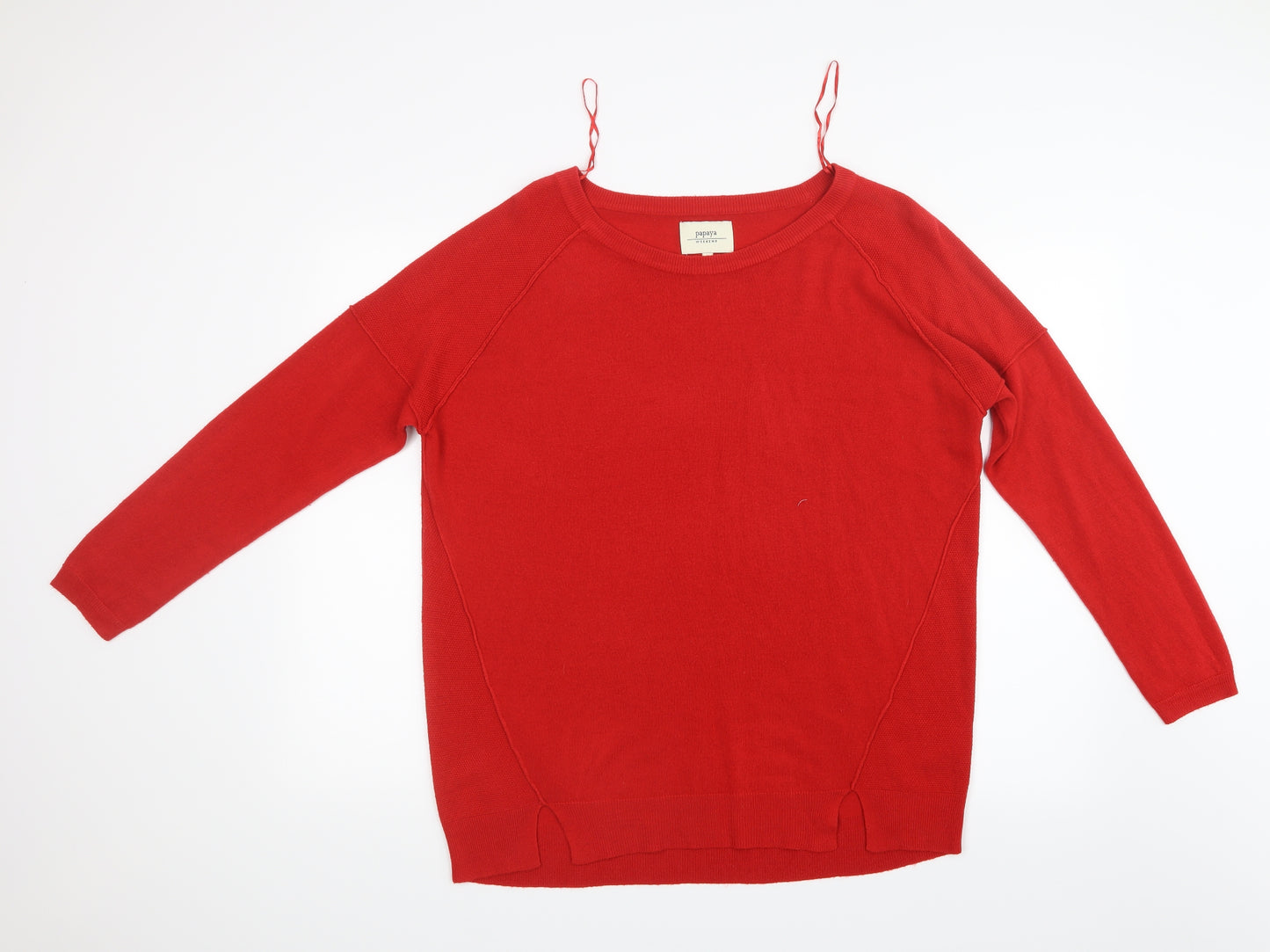 Papaya Womens Red  Knit Pullover Jumper Size M