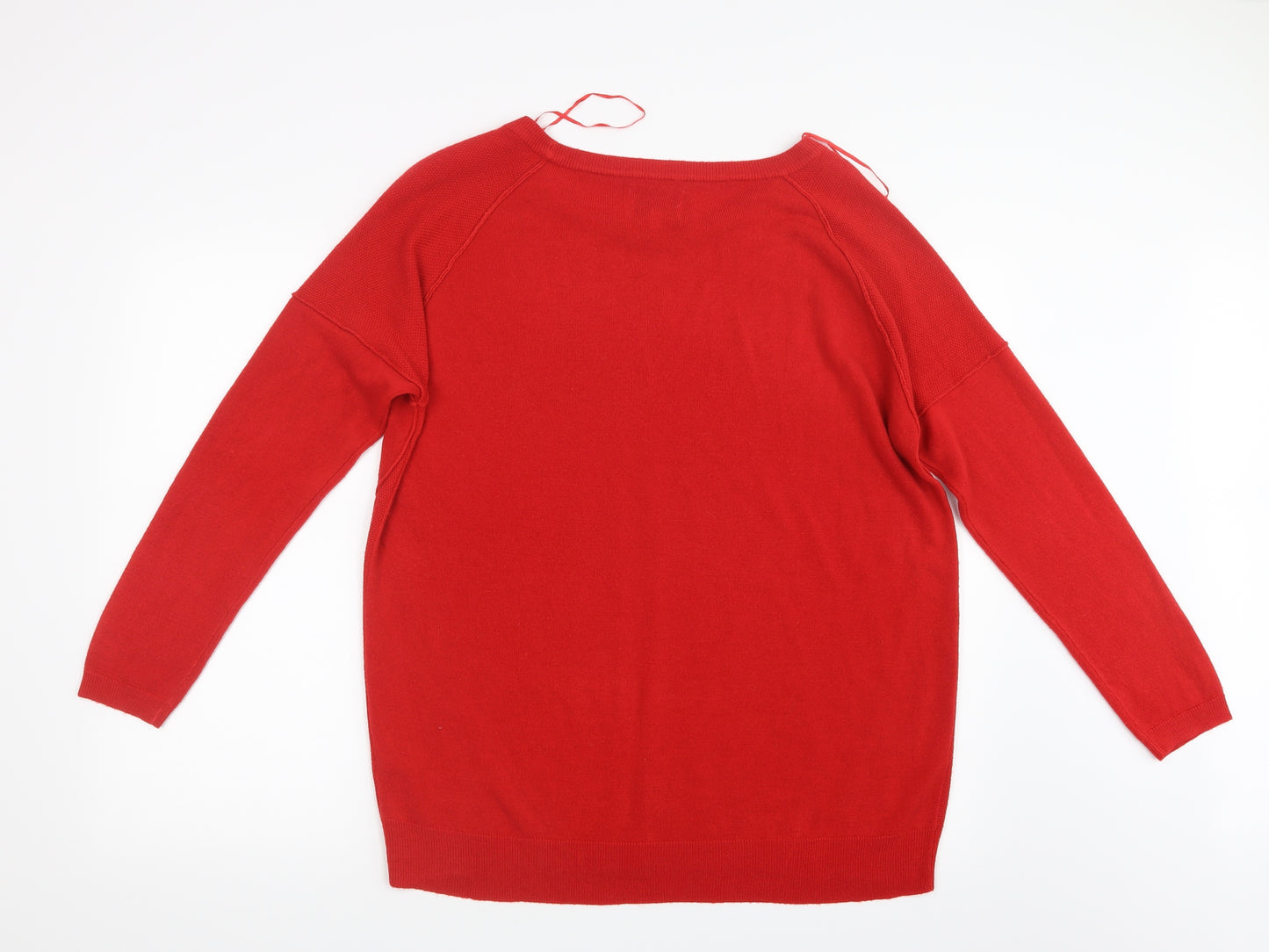 Papaya Womens Red  Knit Pullover Jumper Size M