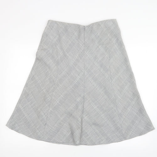 Marks and Spencer Womens Grey Geometric  A-Line Skirt Size 14