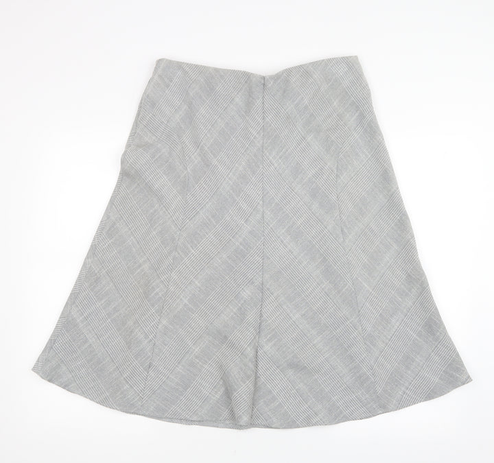 Marks and Spencer Womens Grey Geometric A-Line Skirt Size 14