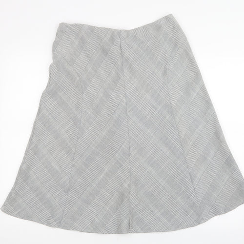 Marks and Spencer Womens Grey Geometric  A-Line Skirt Size 14