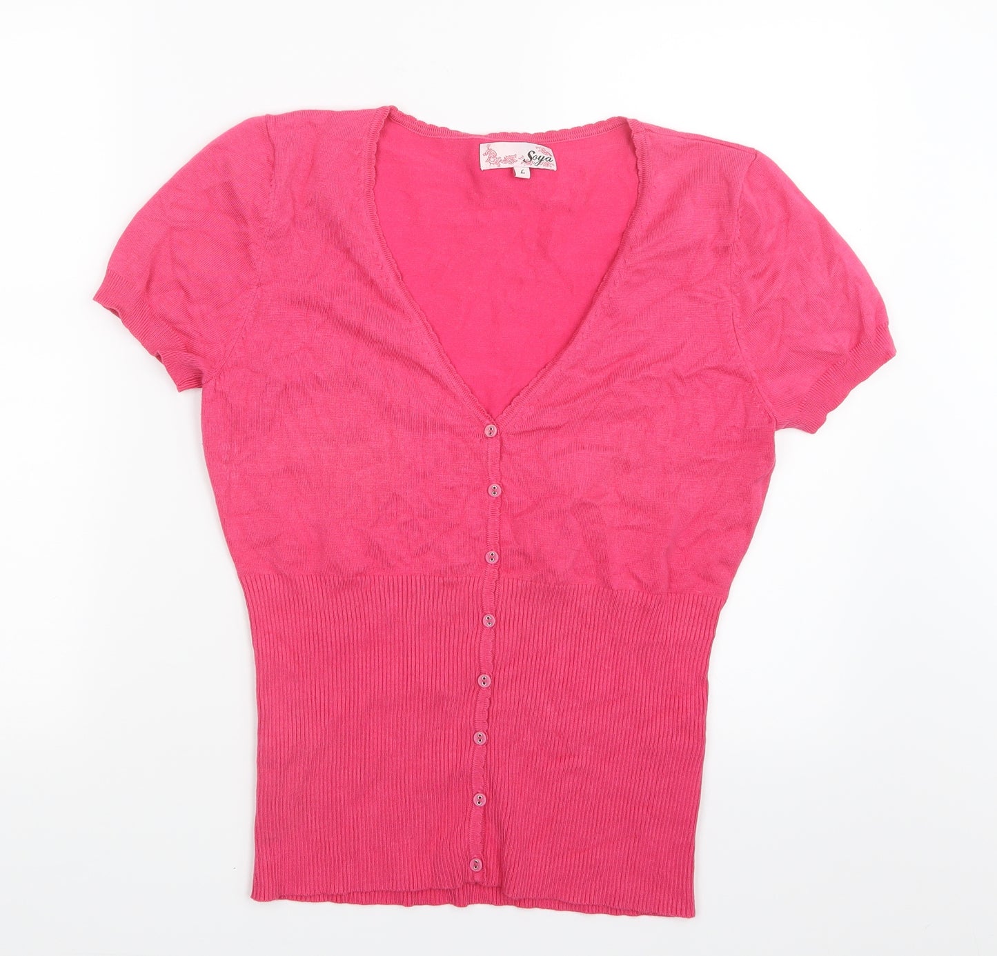 Soya Womens Pink  Knit Cardigan Jumper Size L