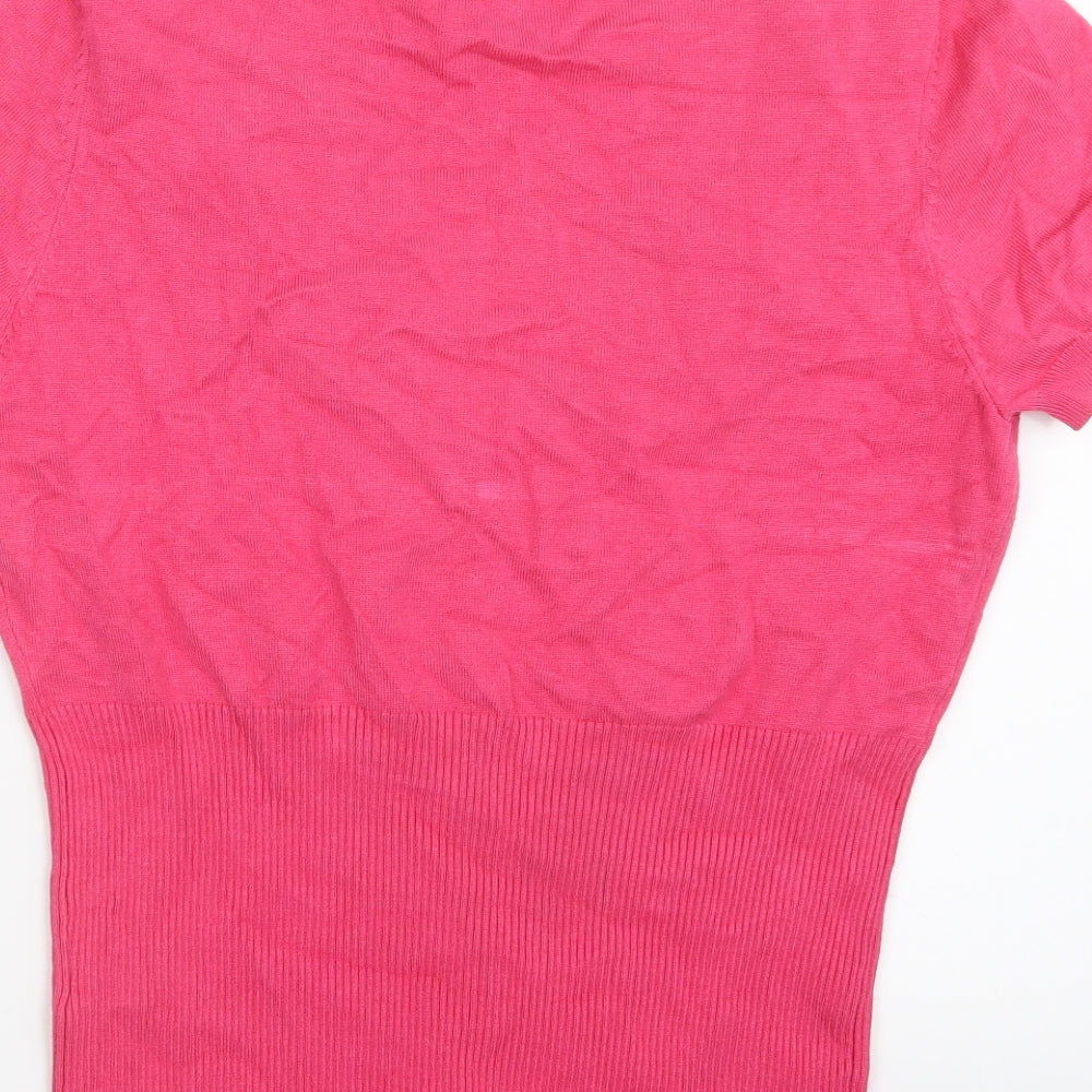 Soya Womens Pink  Knit Cardigan Jumper Size L